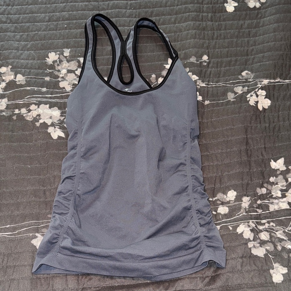 NUX Gray Tank Top with Black Trim